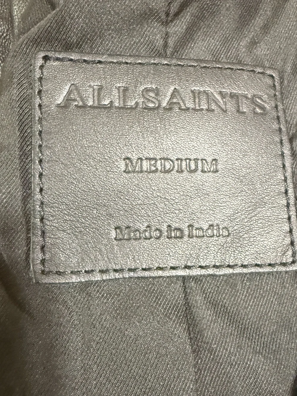 All Saints Masone Leather Zip Open Sleeve Moto Asymmetrical Jacket Medium $649 - Picture 9 of 9